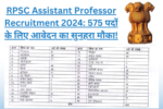 RPSC Assistant Professor Recruitment 2024